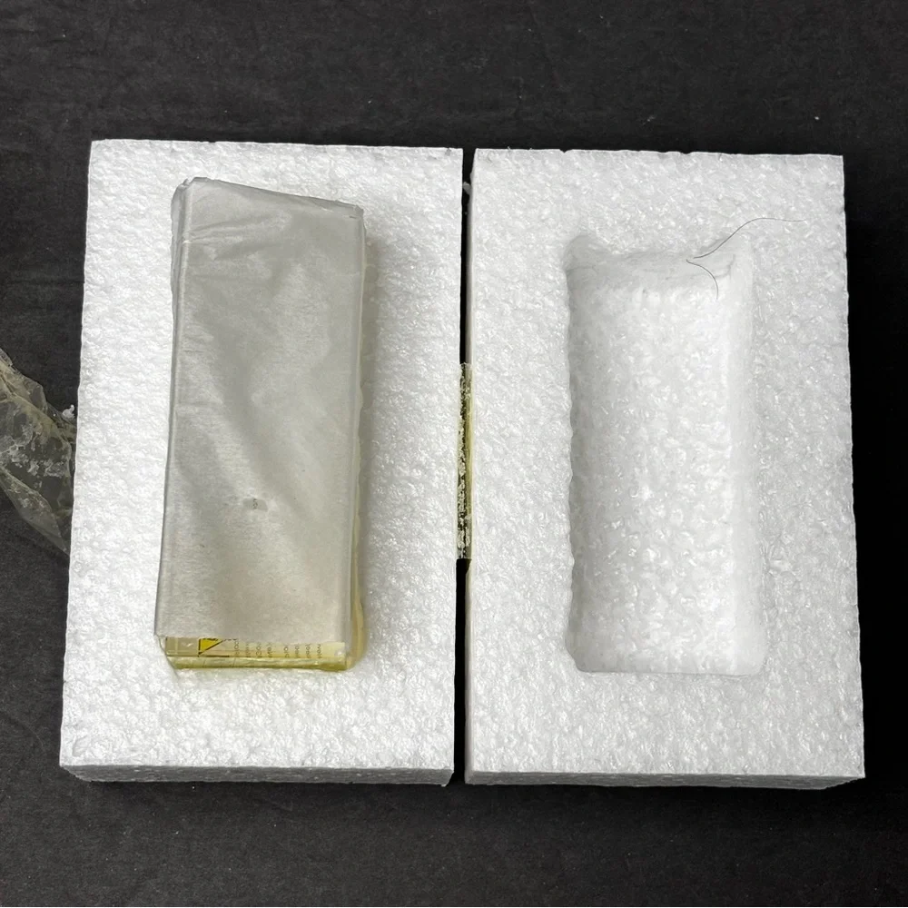 Anthropologie Modern Cut Glass Candle Holder in Yellow, NIB.